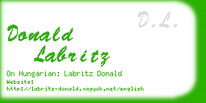 donald labritz business card